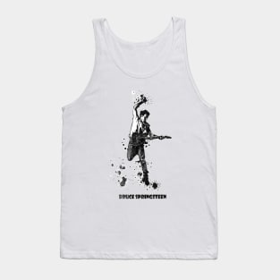 Bruce Springsteen The Boss Watercolor Splatter 02bw Tank Top